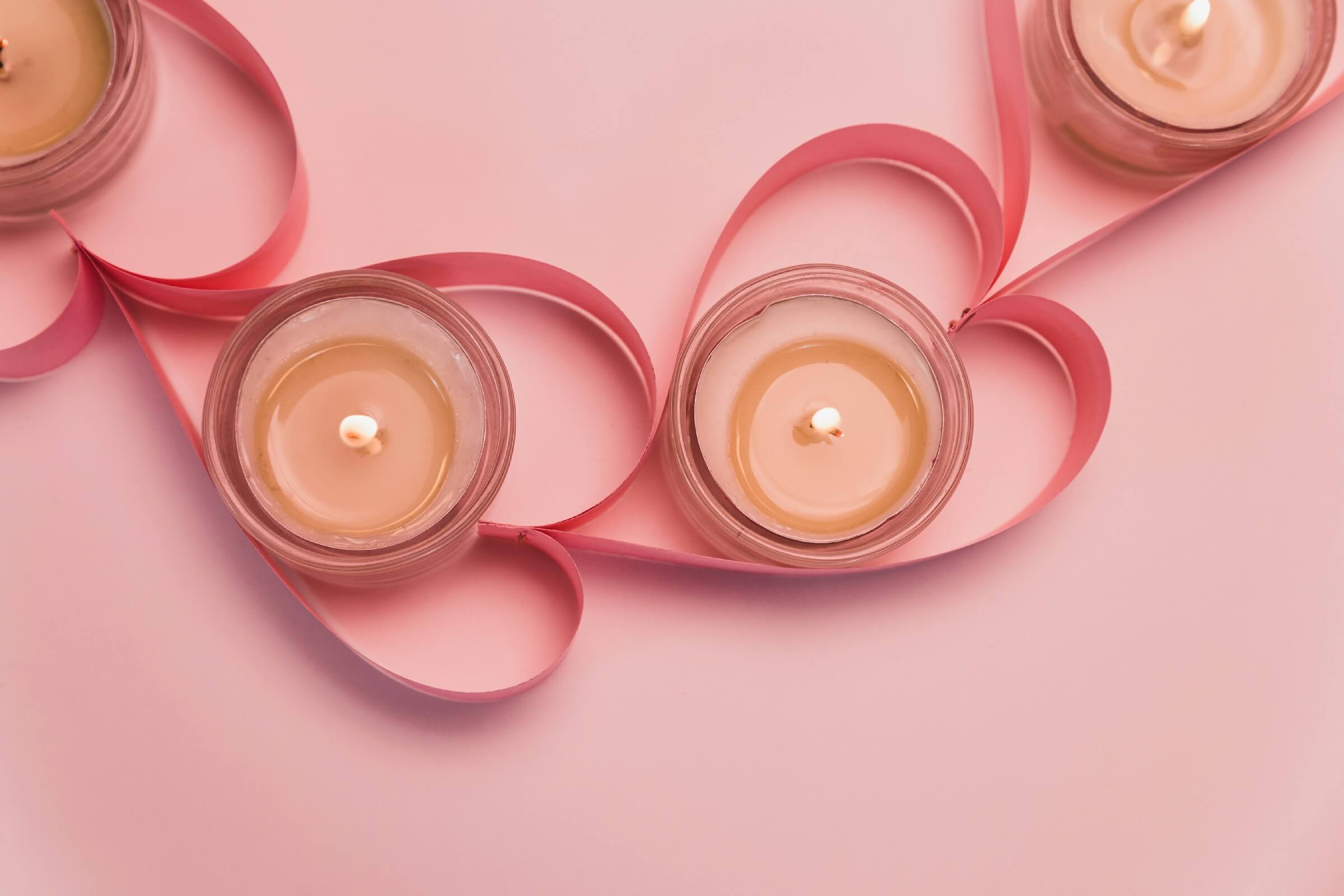 Heart Candles as Valentines Day Office Décor