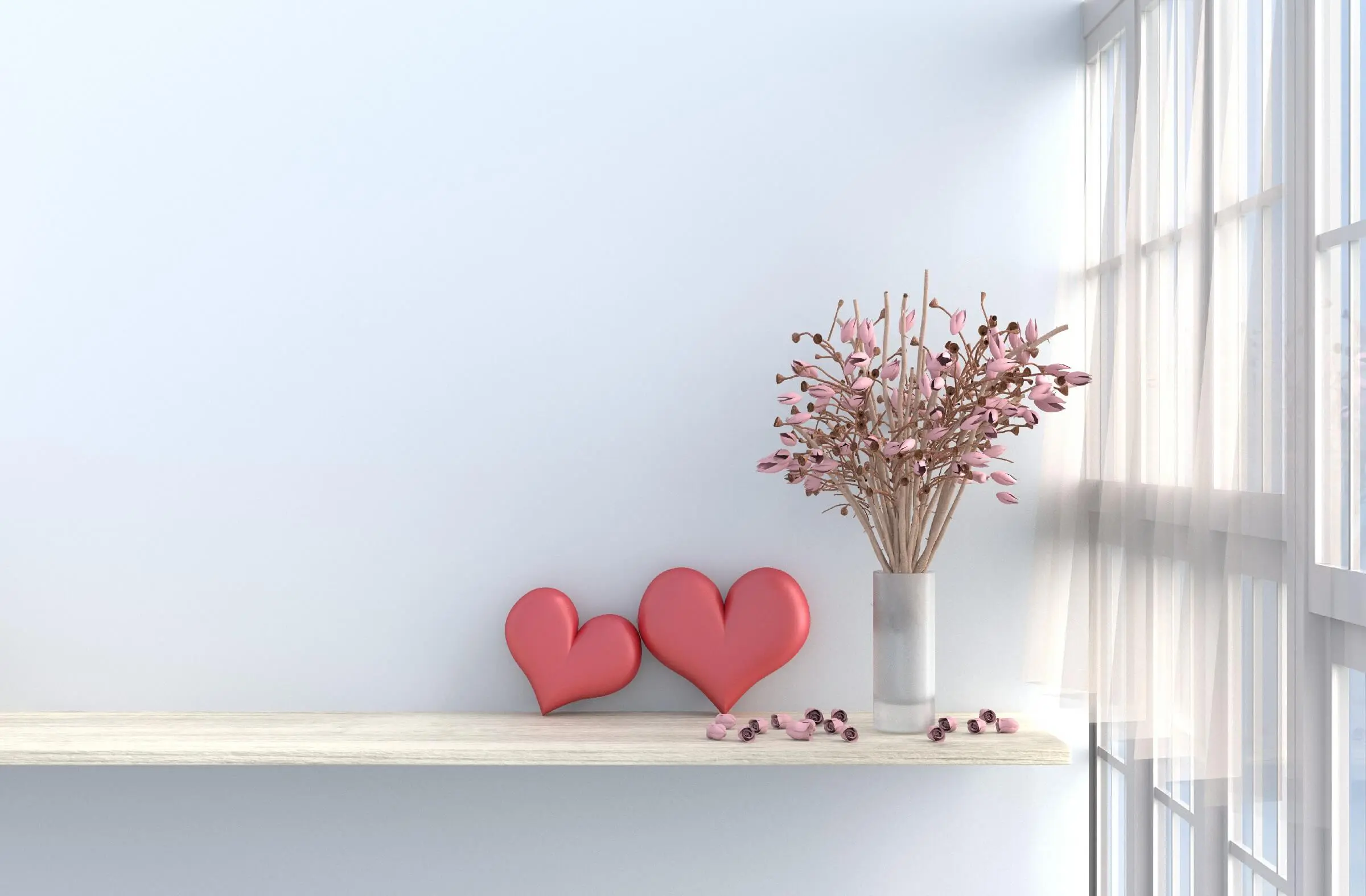 Heart vase valentine's decoration for office