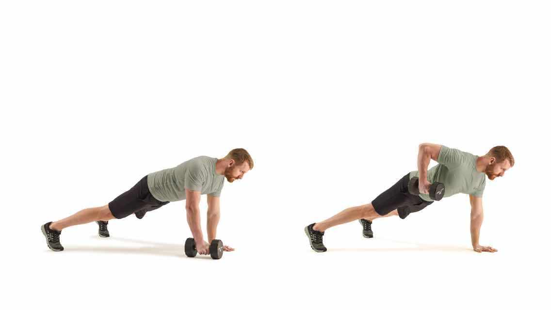 Renegade row the back exercises with weights